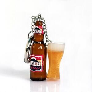 Handmade beer keychain for bags, backpacks, keys, or clothes. Unique gift